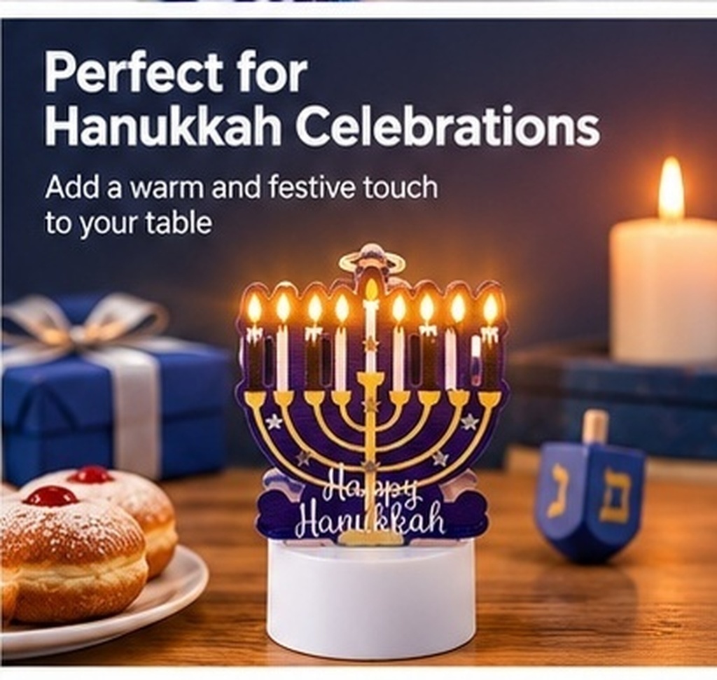 Paraffin Wax - Candele di Hanukkah senza fiamma a